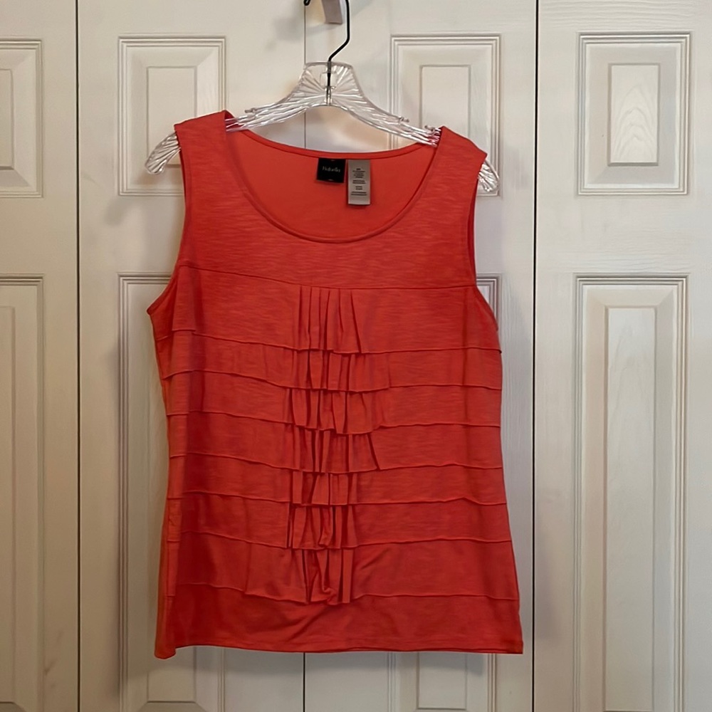 Rafaella Corral Ruffle Front Tank Top